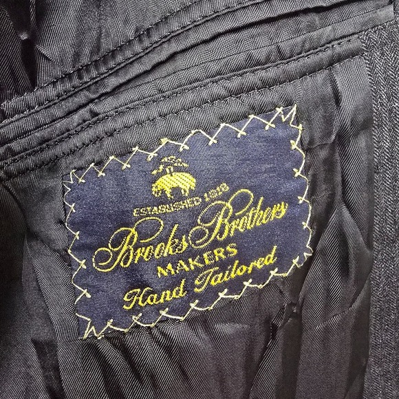 Vtg Brooks Brothers Makers Sport Coat Mens 40S Gray Herringbone Union‎ USA READ - Picture 7 of 16